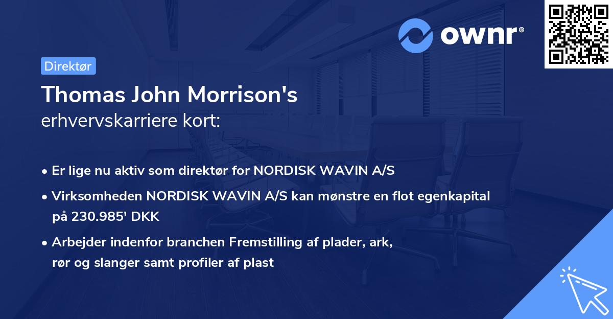 Thomas John Morrison's erhvervskarriere kort