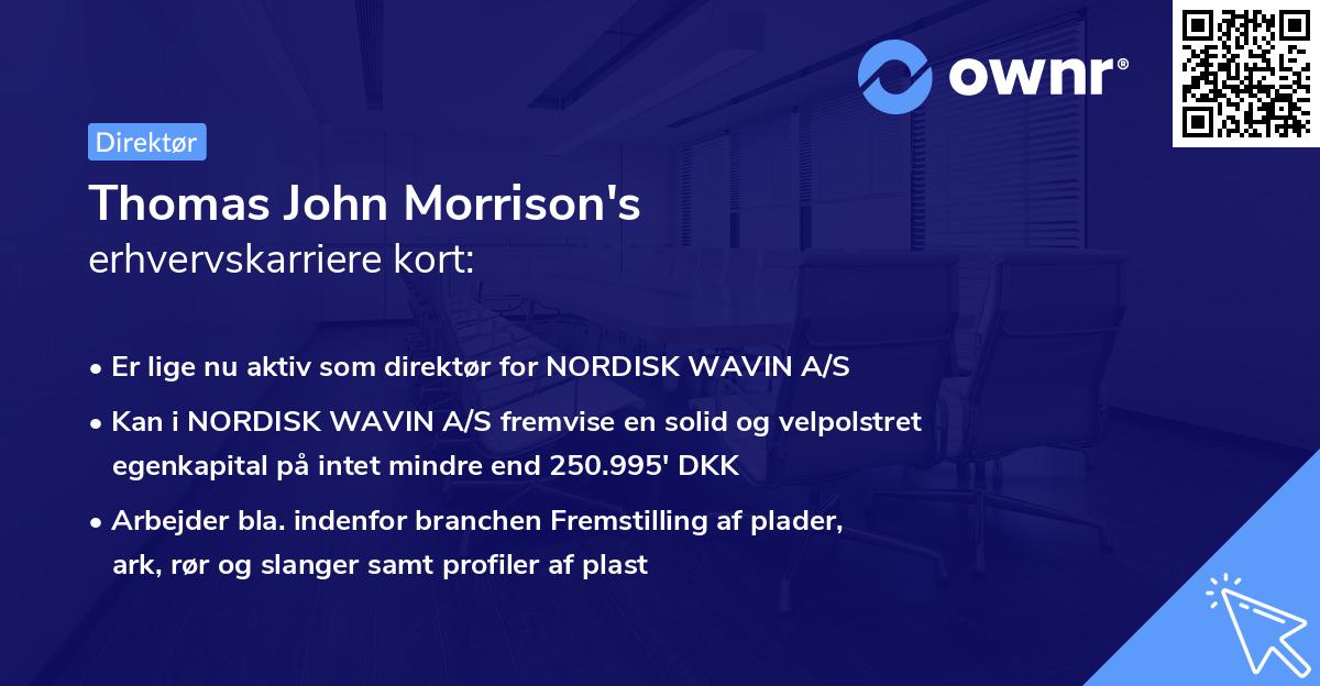 Thomas John Morrison's erhvervskarriere kort