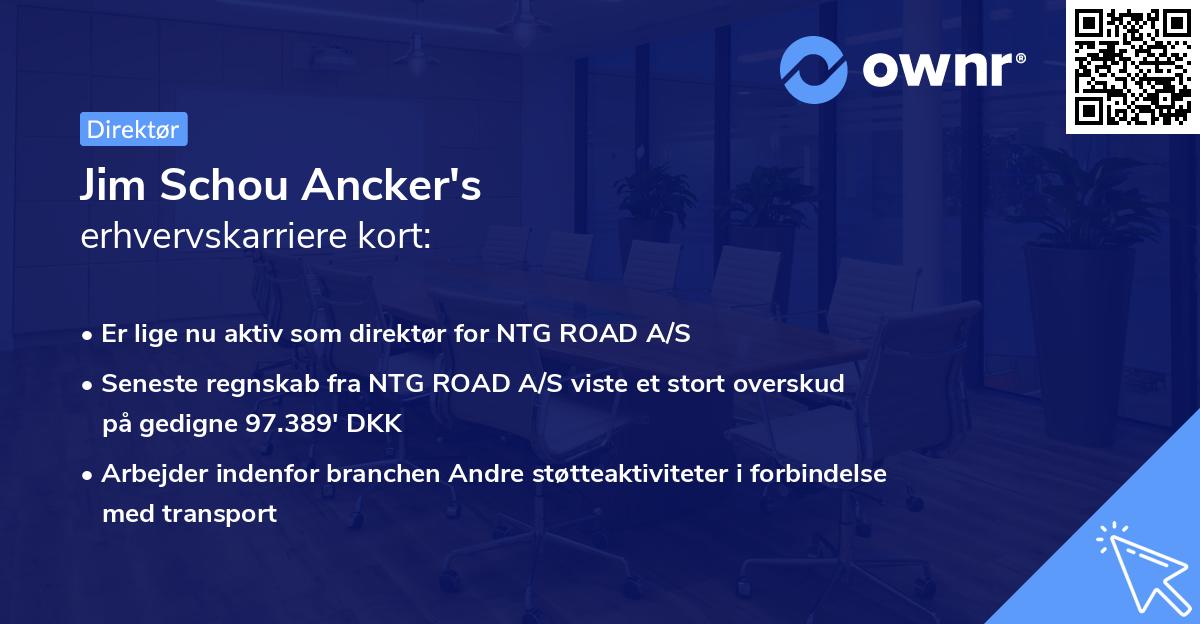 Jim Schou Ancker's erhvervskarriere kort