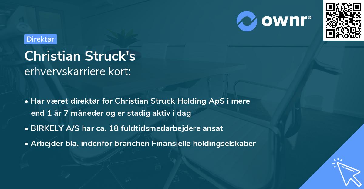 Christian Struck's erhvervskarriere kort
