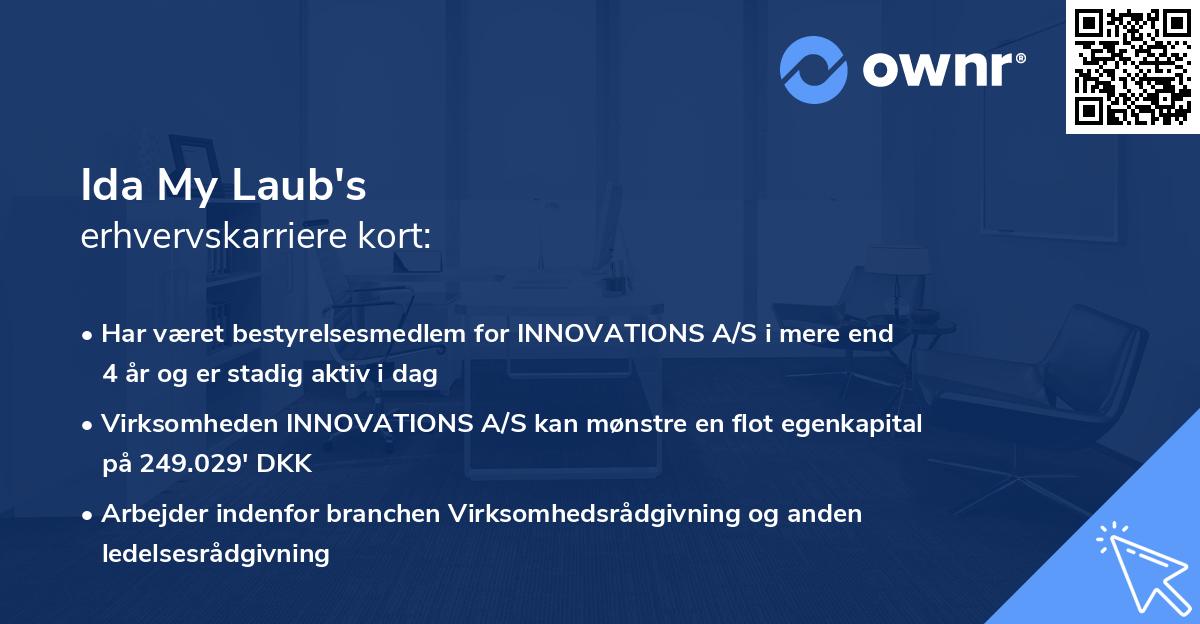 Ida My Laub's erhvervskarriere kort