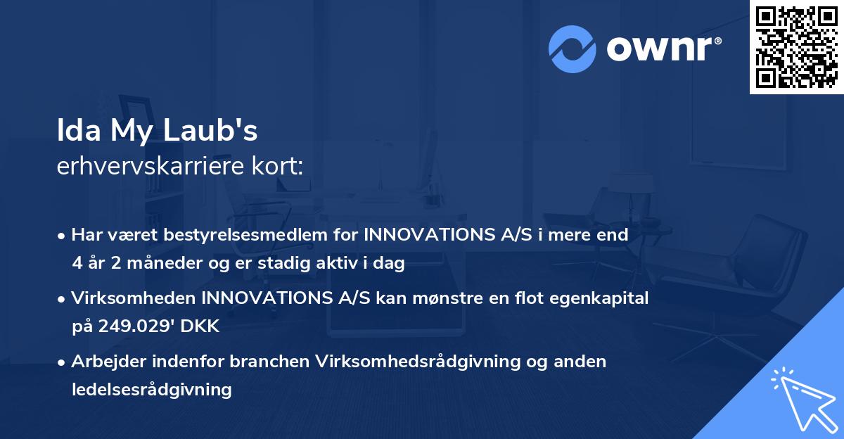 Ida My Laub's erhvervskarriere kort