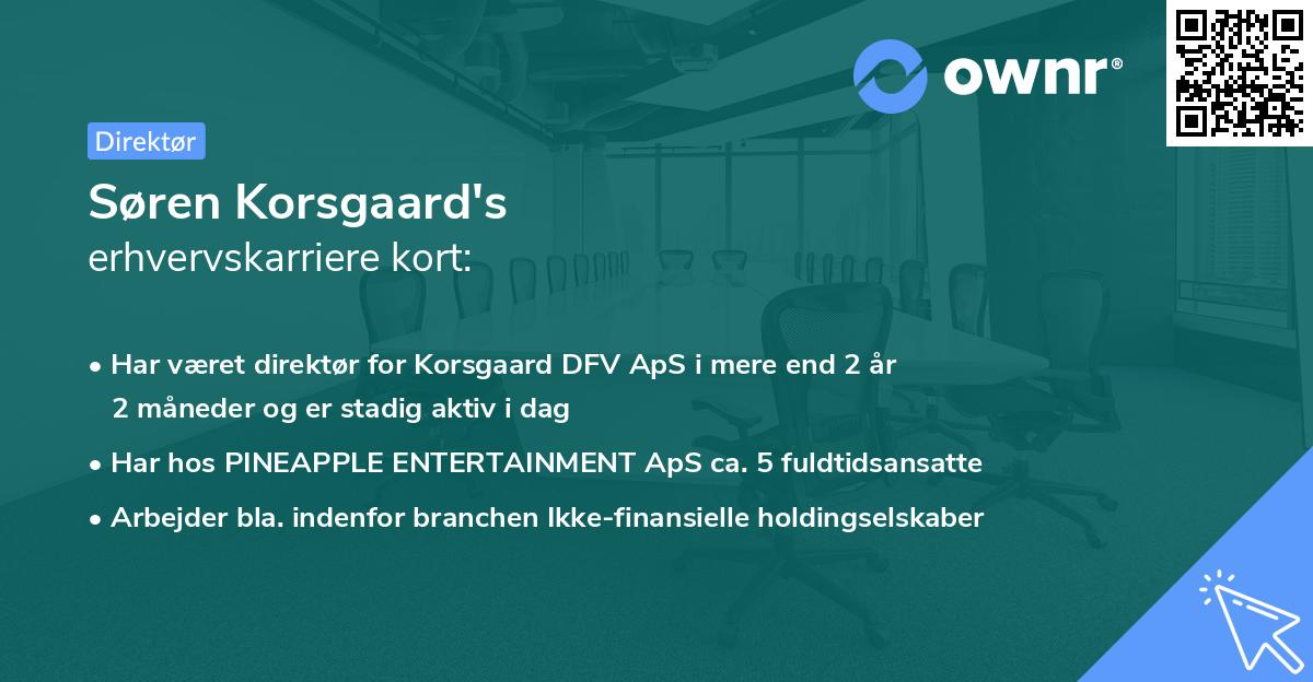 Søren Korsgaard's erhvervskarriere kort