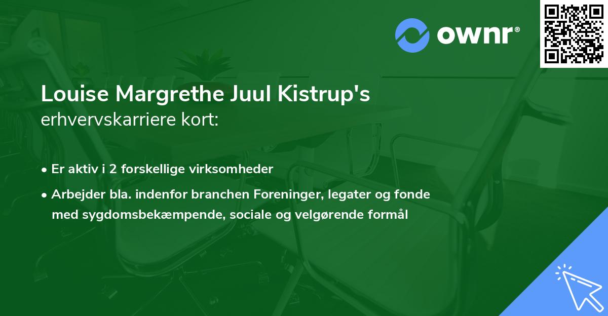 Louise Margrethe Juul Kistrup's erhvervskarriere kort