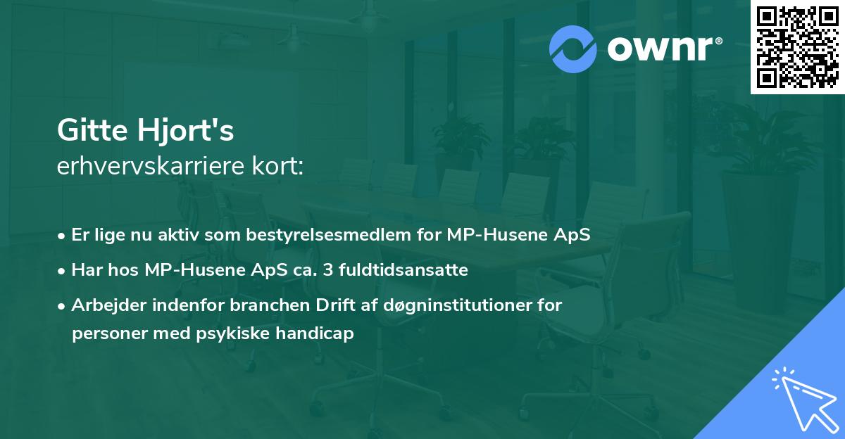 Gitte Hjort's erhvervskarriere kort