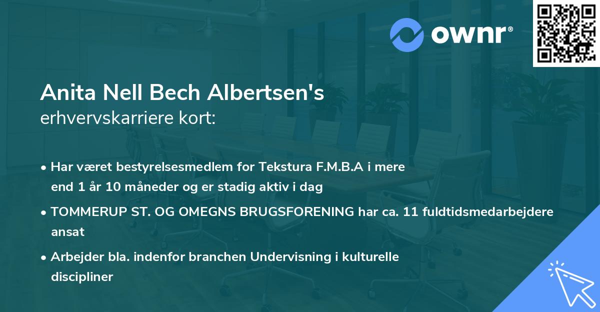 Anita Nell Bech Albertsen's erhvervskarriere kort