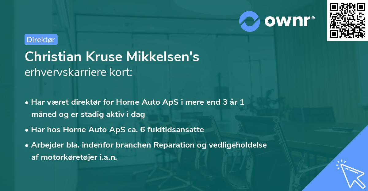 Christian Kruse Mikkelsen's erhvervskarriere kort