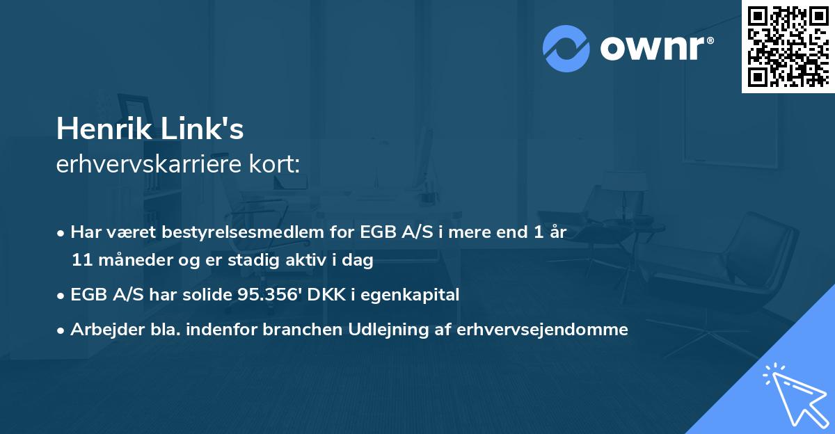 Henrik Link's erhvervskarriere kort