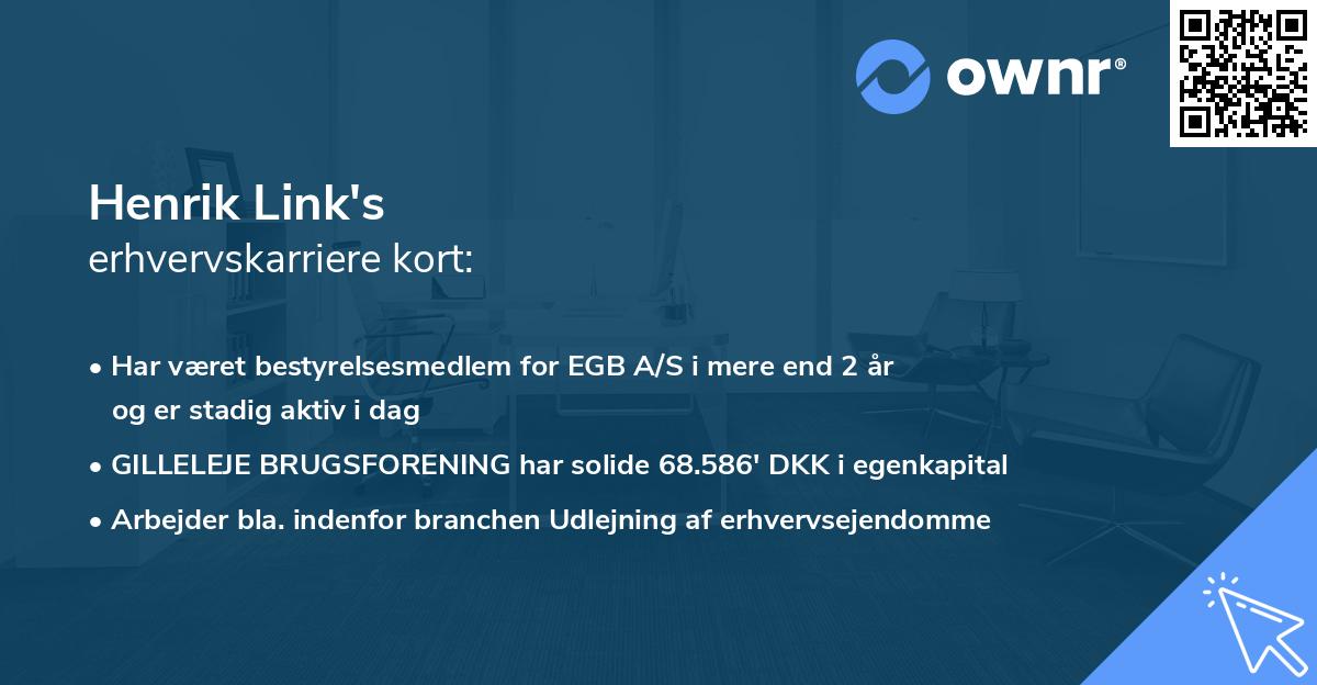 Henrik Link's erhvervskarriere kort