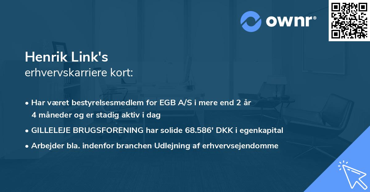 Henrik Link's erhvervskarriere kort