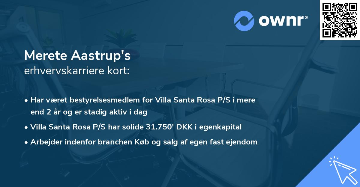 Merete Aastrup's erhvervskarriere kort