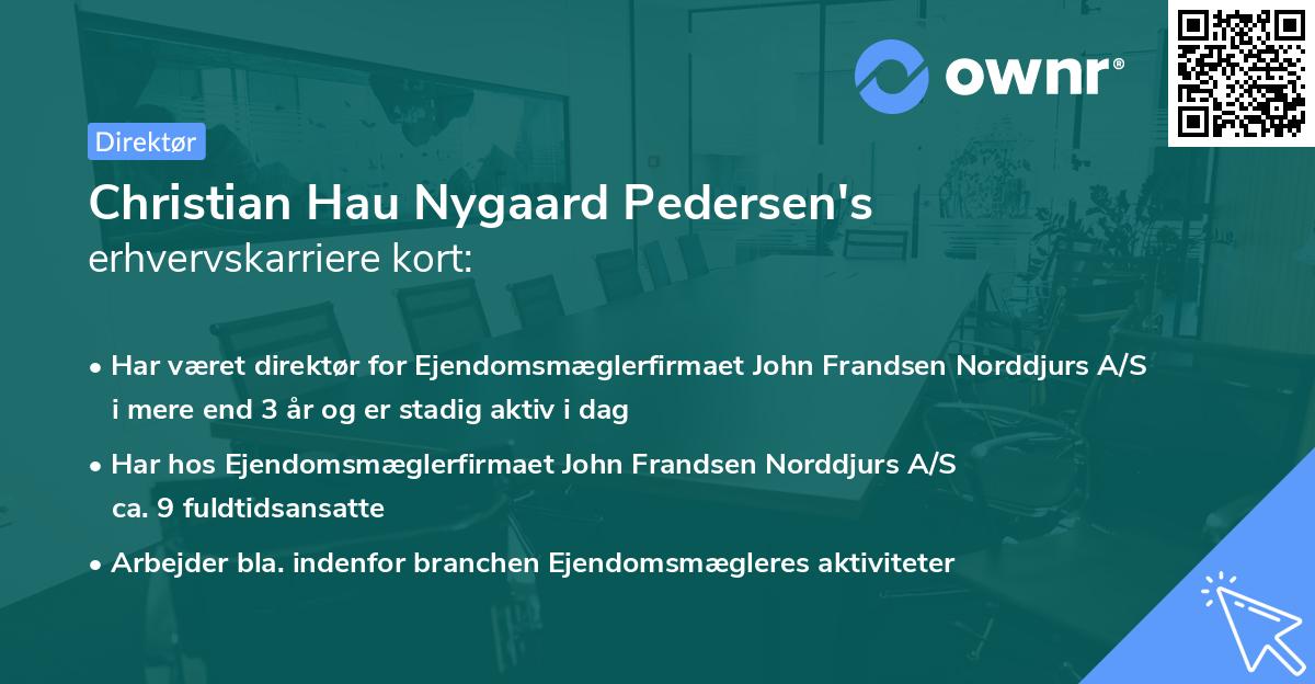 Christian Hau Nygaard Pedersen's erhvervskarriere kort