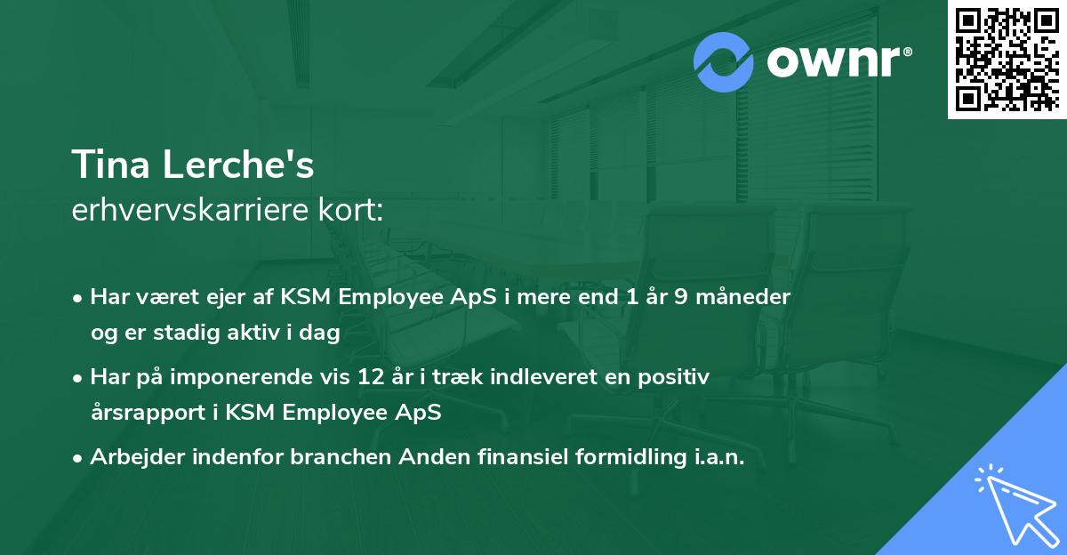 Tina Lerche's erhvervskarriere kort