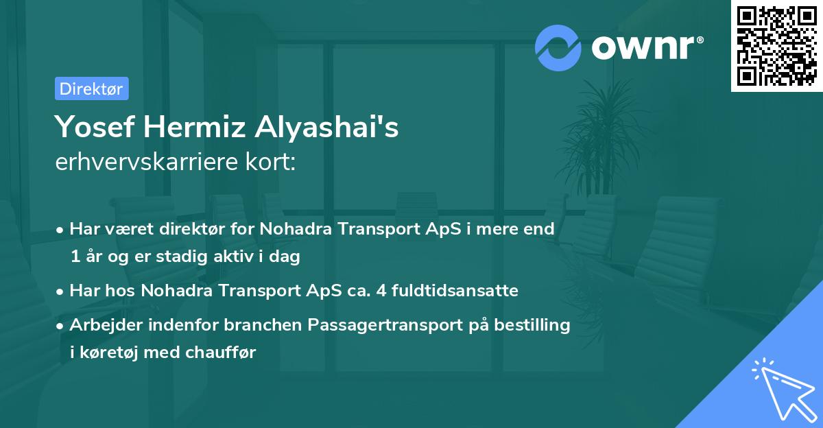 Yosef Hermiz Alyashai's erhvervskarriere kort