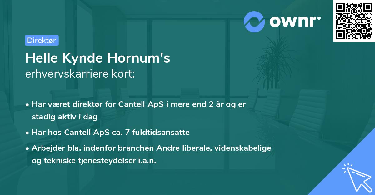 Helle Kynde Hornum's erhvervskarriere kort