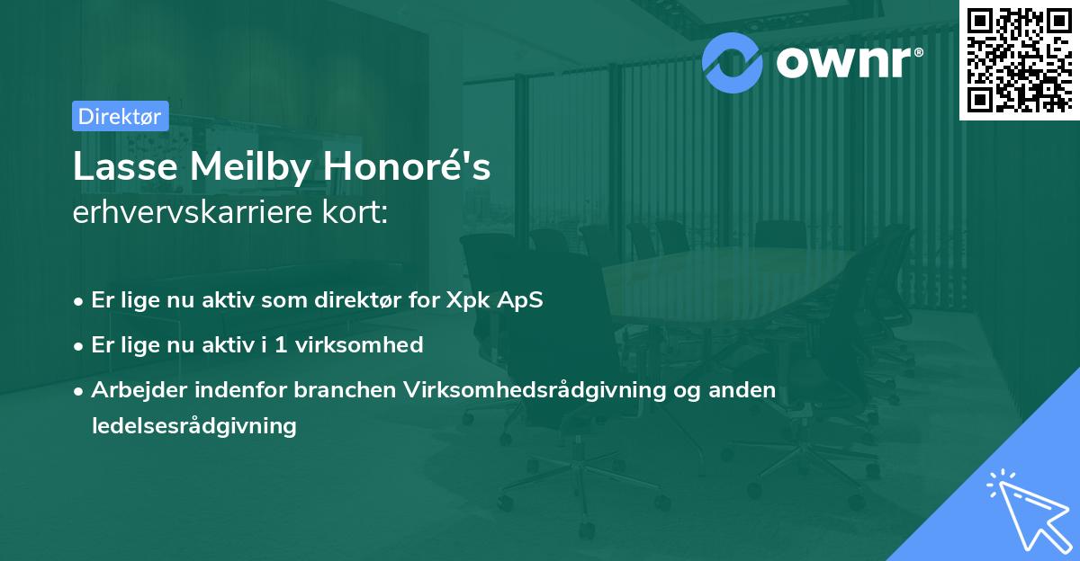 Lasse Meilby Honoré's erhvervskarriere kort