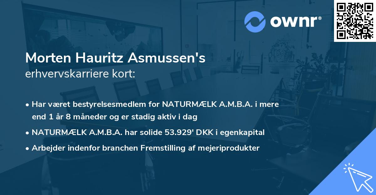 Morten Hauritz Asmussen's erhvervskarriere kort