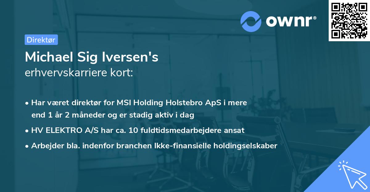 Michael Sig Iversen's erhvervskarriere kort