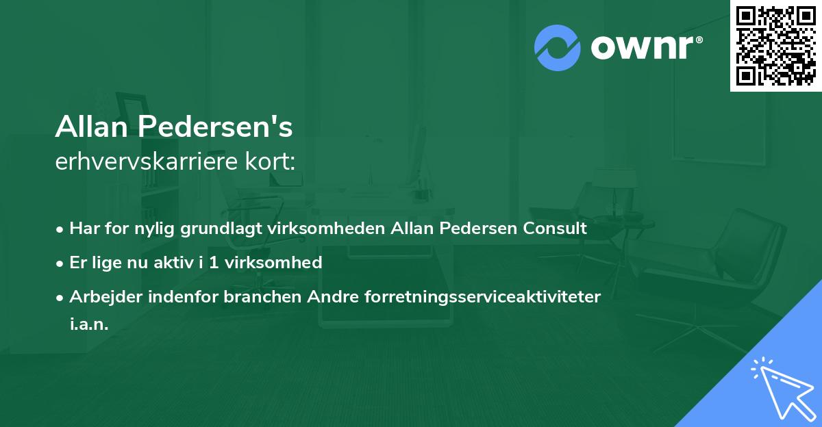 Allan Pedersen's erhvervskarriere kort