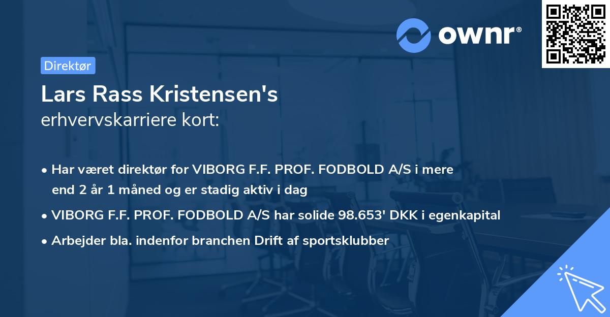 Lars Rass Kristensen's erhvervskarriere kort