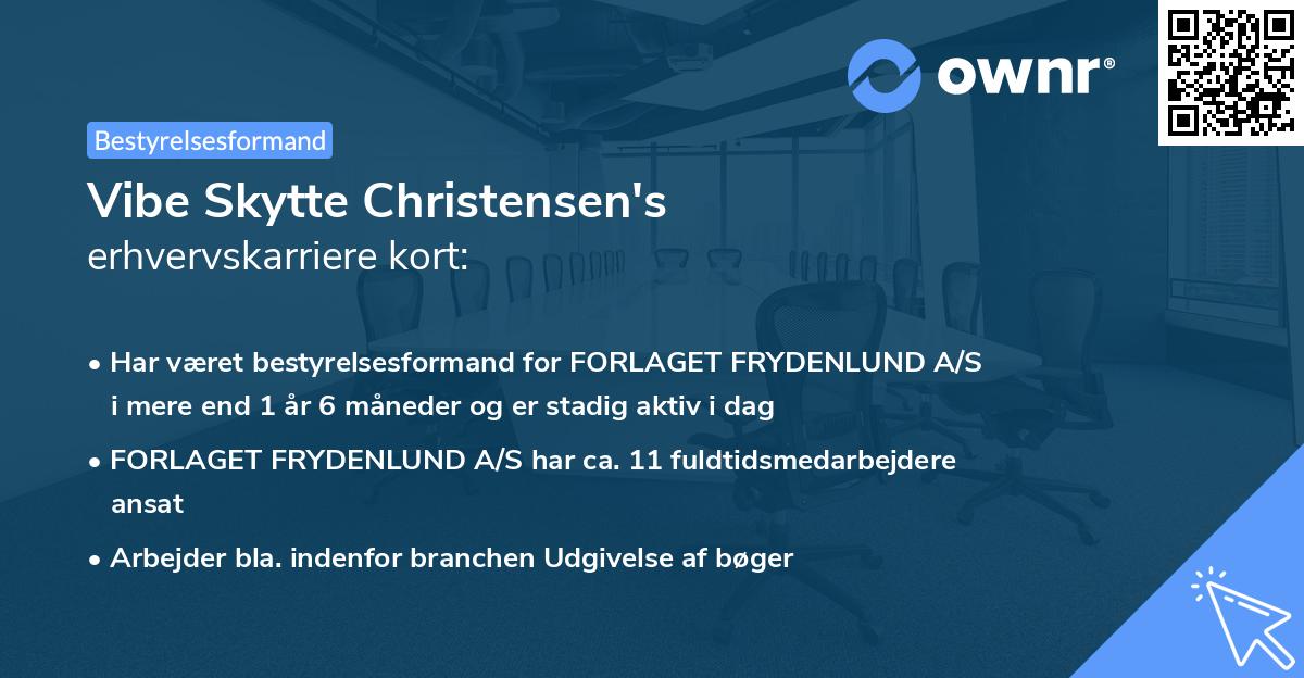 Vibe Skytte Christensen's erhvervskarriere kort