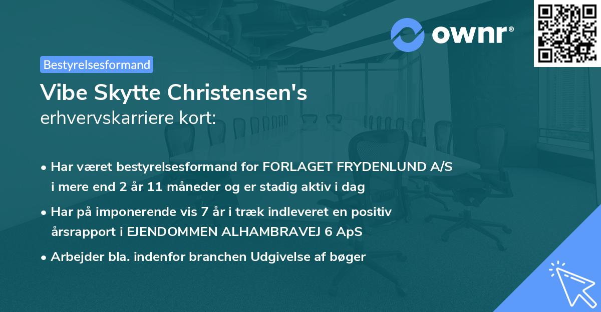 Vibe Skytte Christensen's erhvervskarriere kort