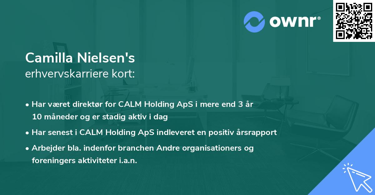 Camilla Nielsen's erhvervskarriere kort