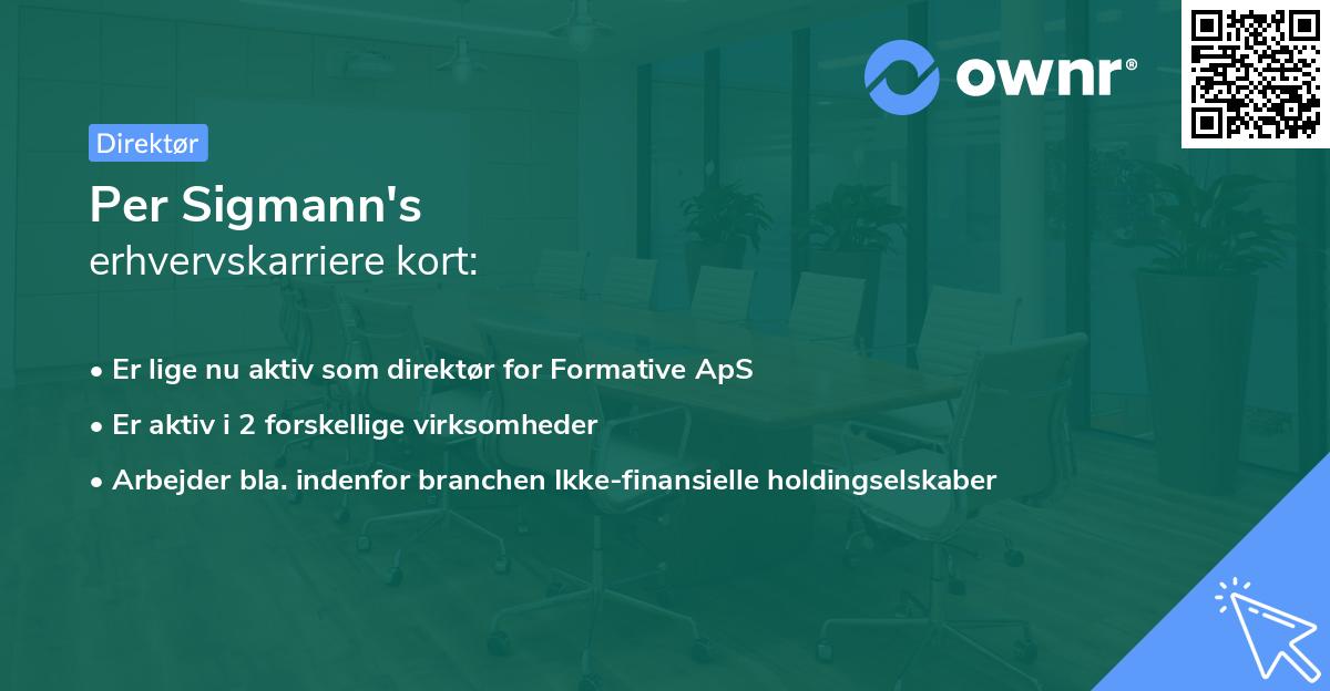 Per Sigmann's erhvervskarriere kort