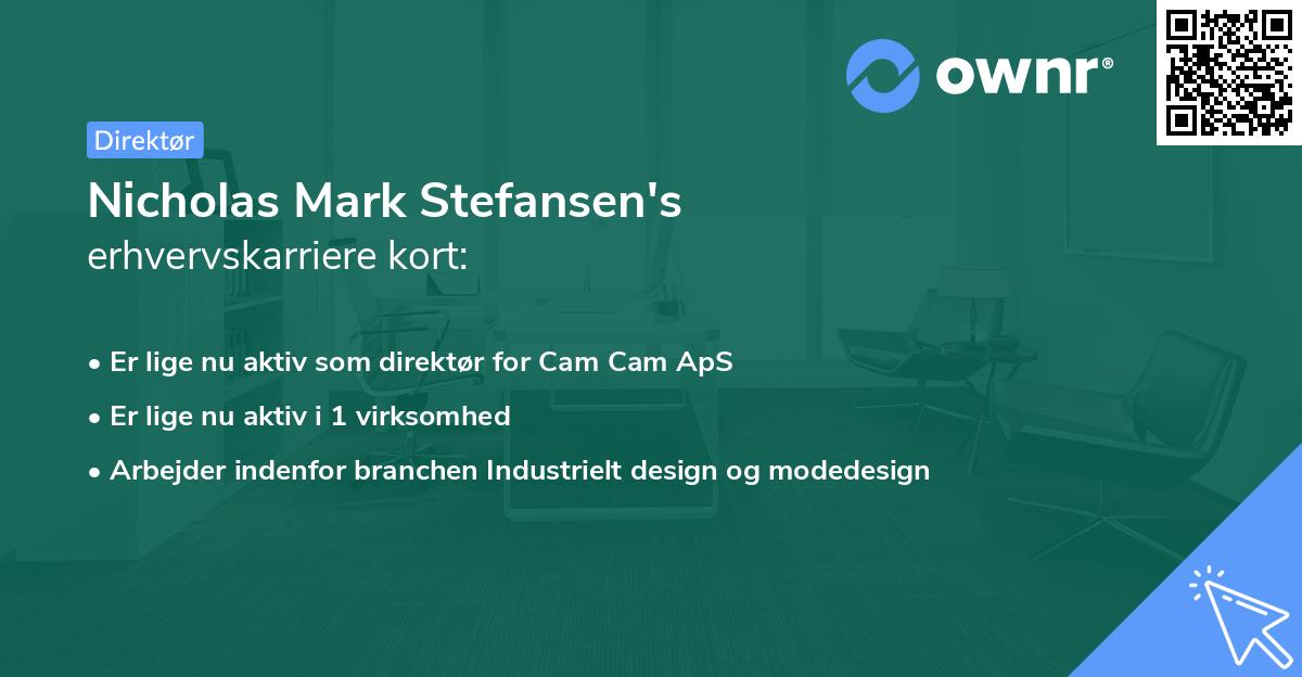 Nicholas Mark Stefansen's erhvervskarriere kort