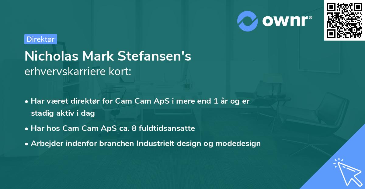 Nicholas Mark Stefansen's erhvervskarriere kort