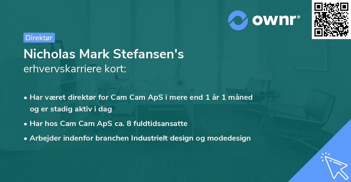 Nicholas Mark Stefansen's erhvervskarriere kort