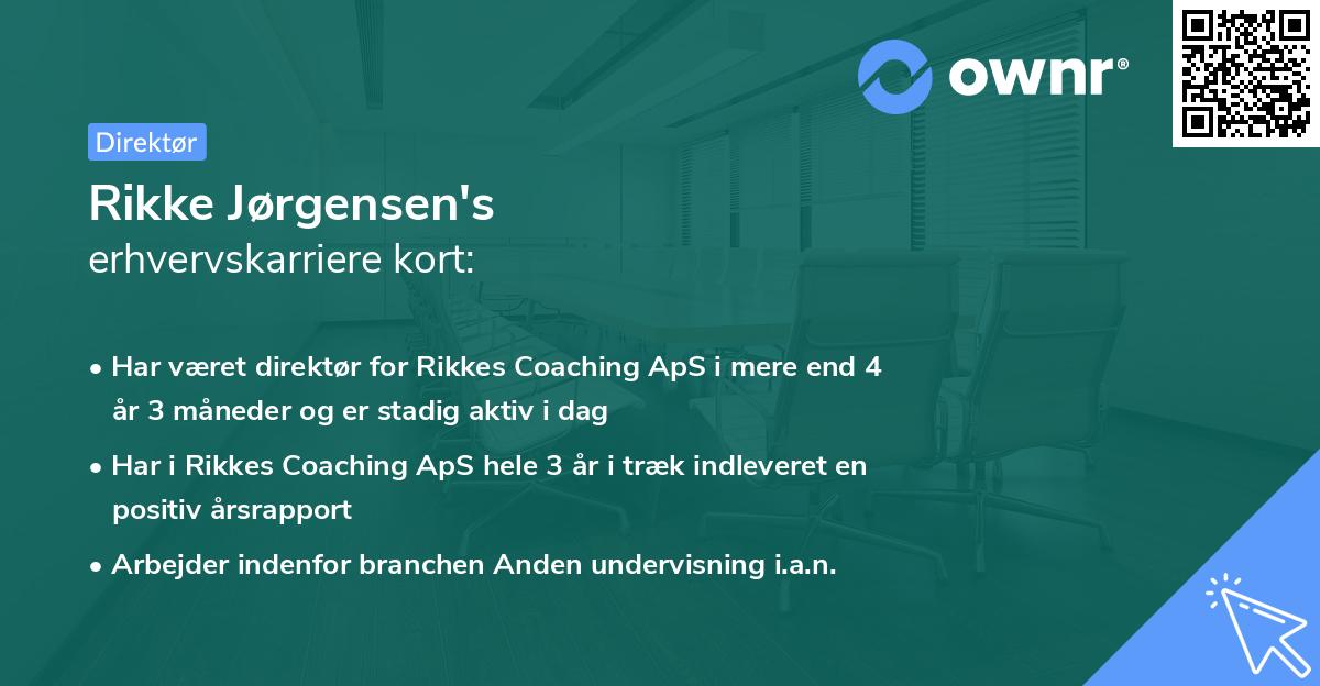 Rikke Jørgensen's erhvervskarriere kort