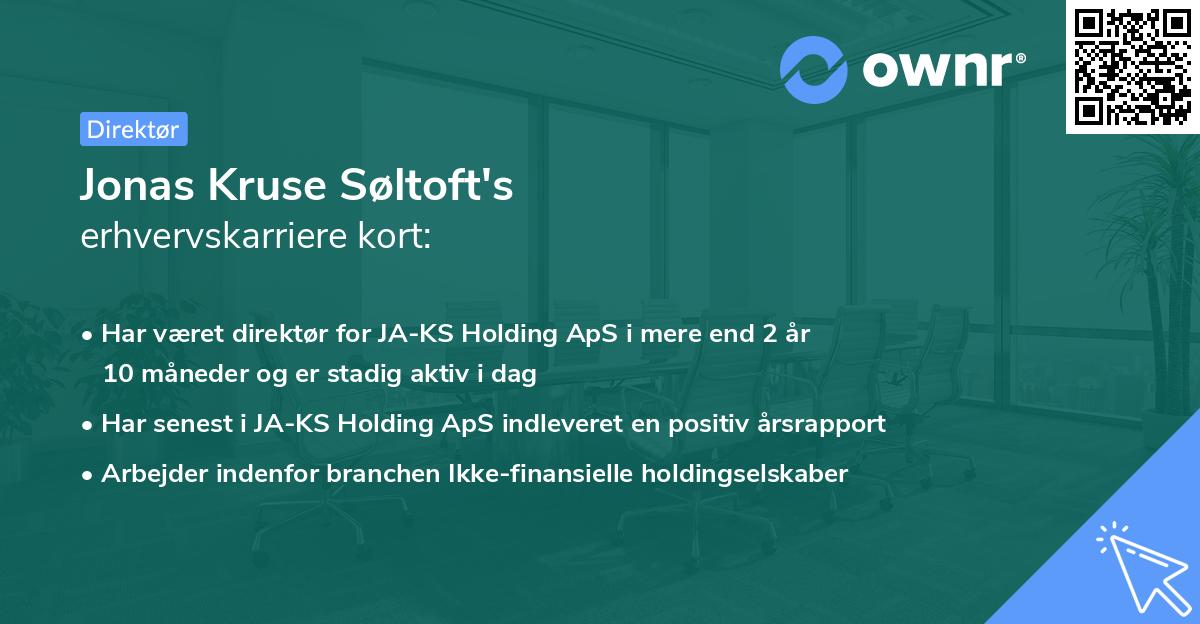 Jonas Kruse Søltoft's erhvervskarriere kort