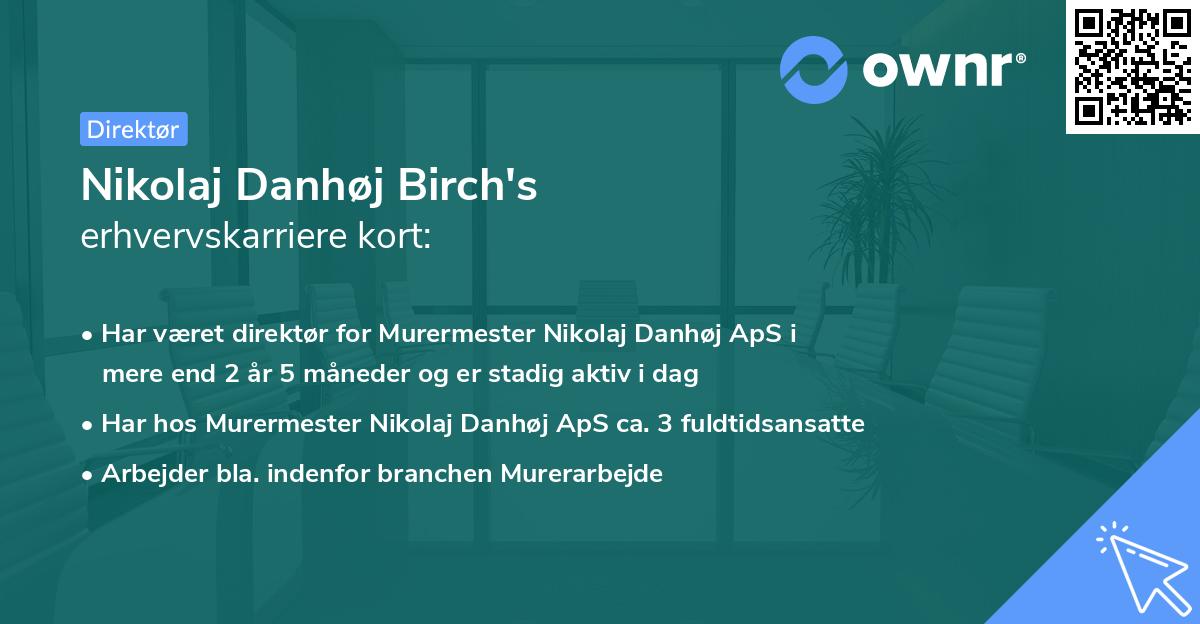 Nikolaj Danhøj Birch's erhvervskarriere kort
