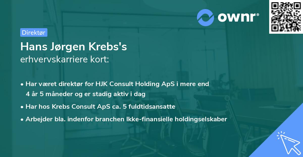 Hans Jørgen Krebs's erhvervskarriere kort