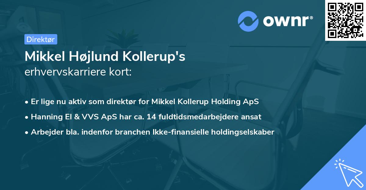 Mikkel Højlund Kollerup's erhvervskarriere kort