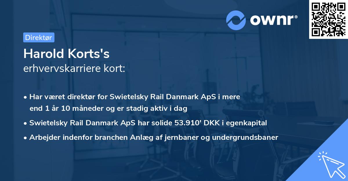 Harold Korts's erhvervskarriere kort