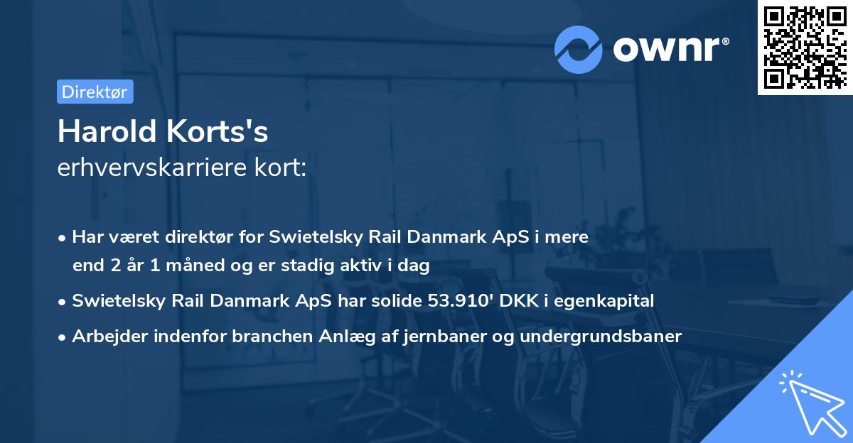Harold Korts's erhvervskarriere kort