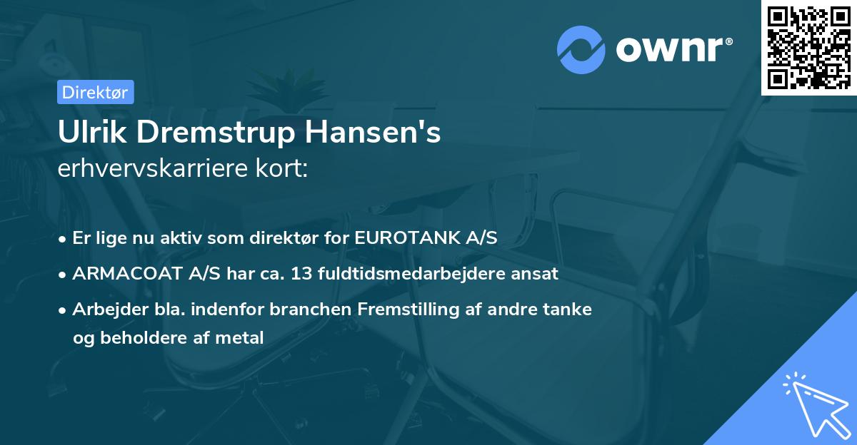 Ulrik Dremstrup Hansen's erhvervskarriere kort