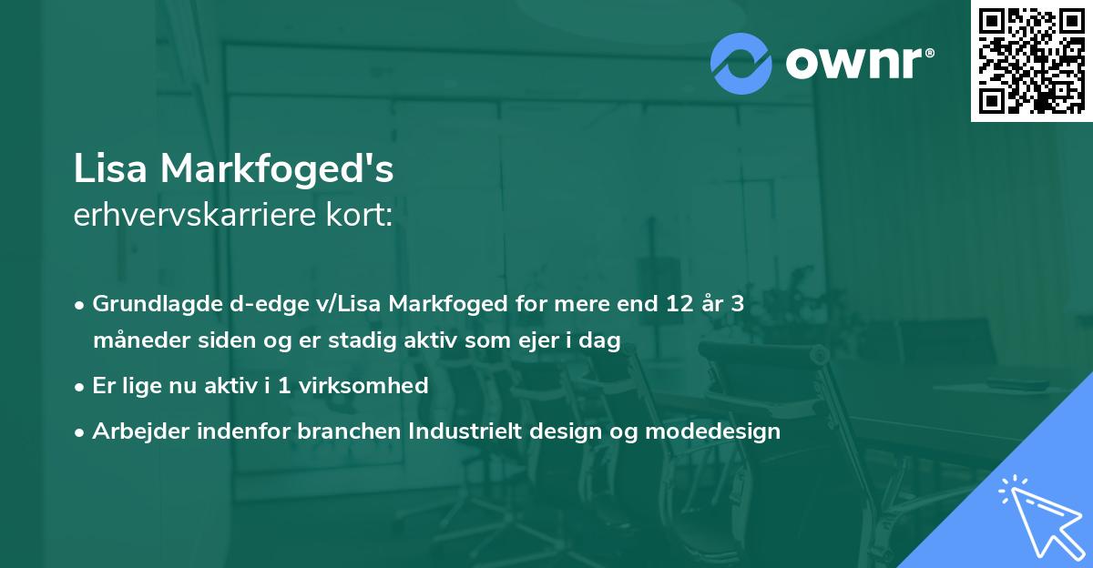 Lisa Markfoged's erhvervskarriere kort
