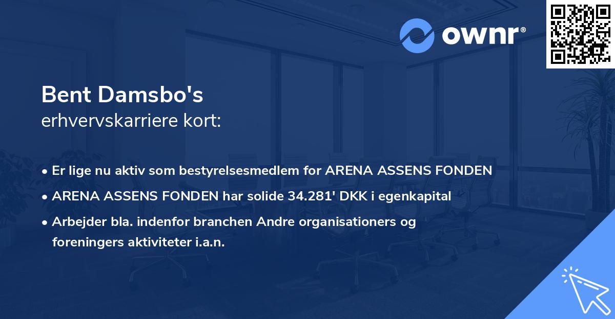 Bent Damsbo's erhvervskarriere kort
