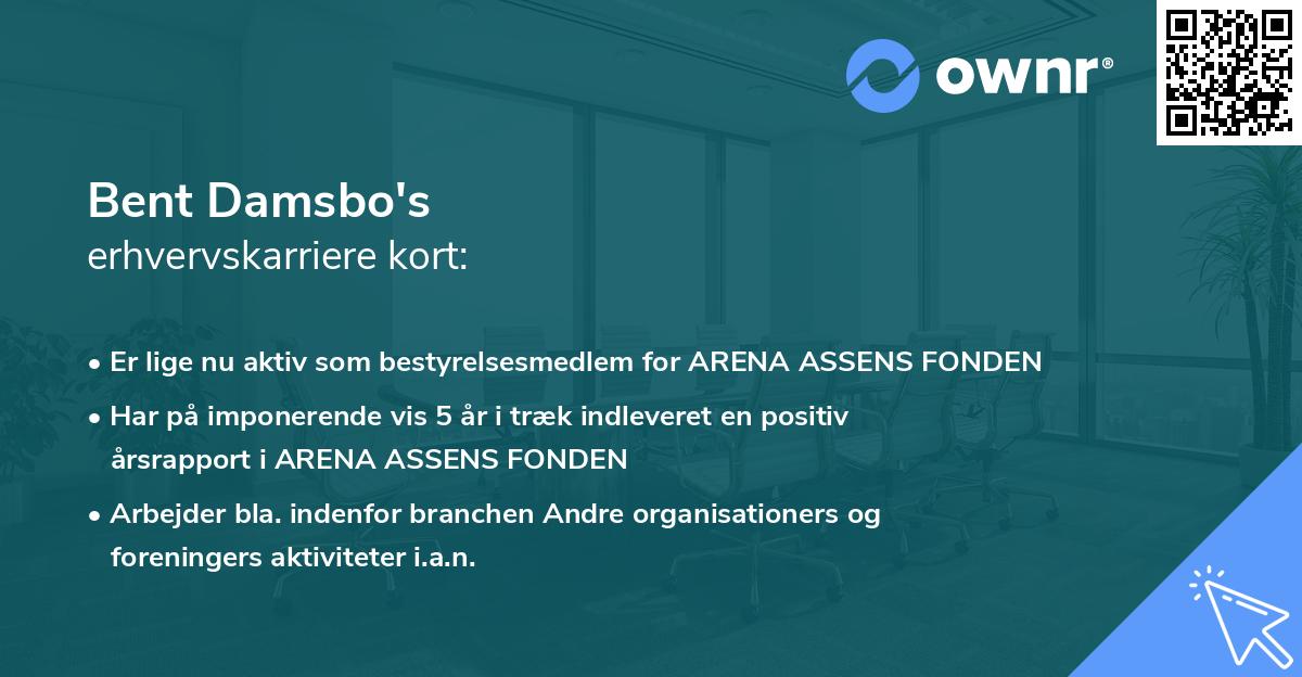Bent Damsbo's erhvervskarriere kort