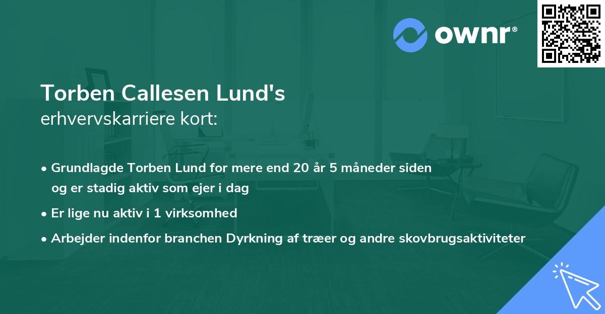Torben Callesen Lund's erhvervskarriere kort