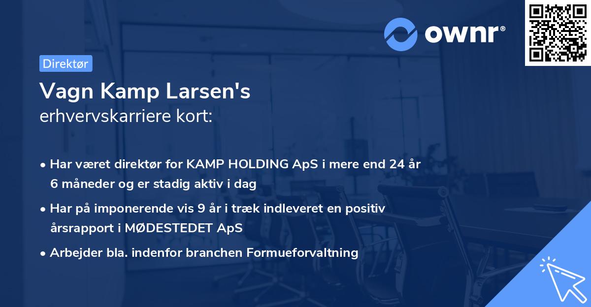 Vagn Kamp Larsen's erhvervskarriere kort