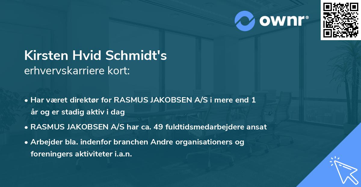 Kirsten Hvid Schmidt's erhvervskarriere kort