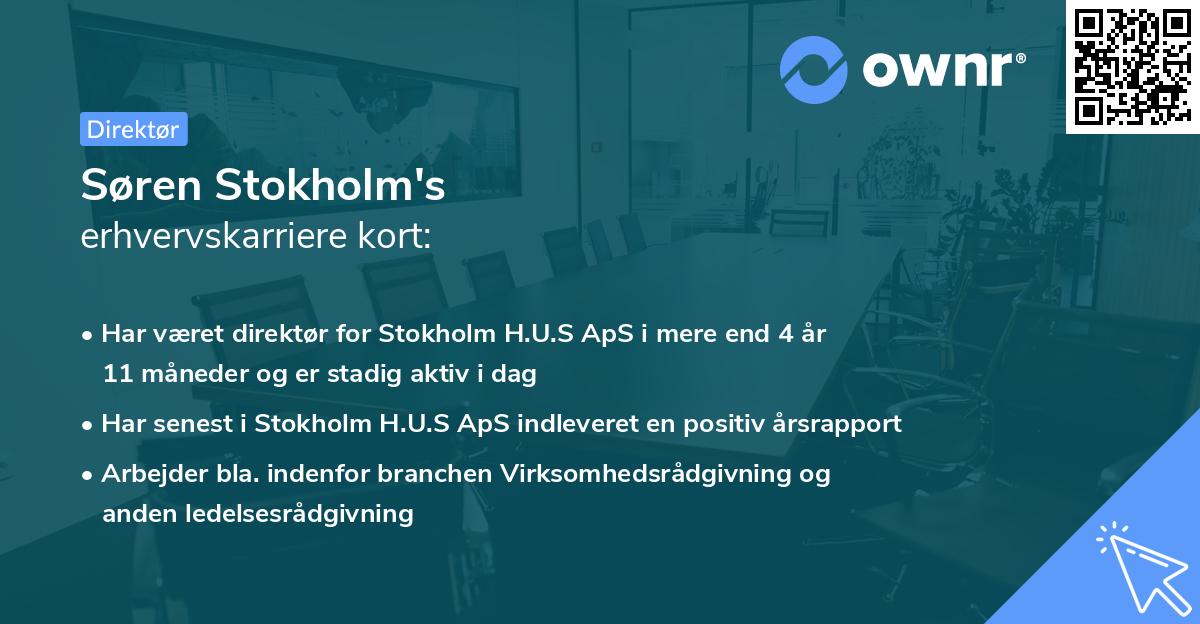 Søren Stokholm's erhvervskarriere kort