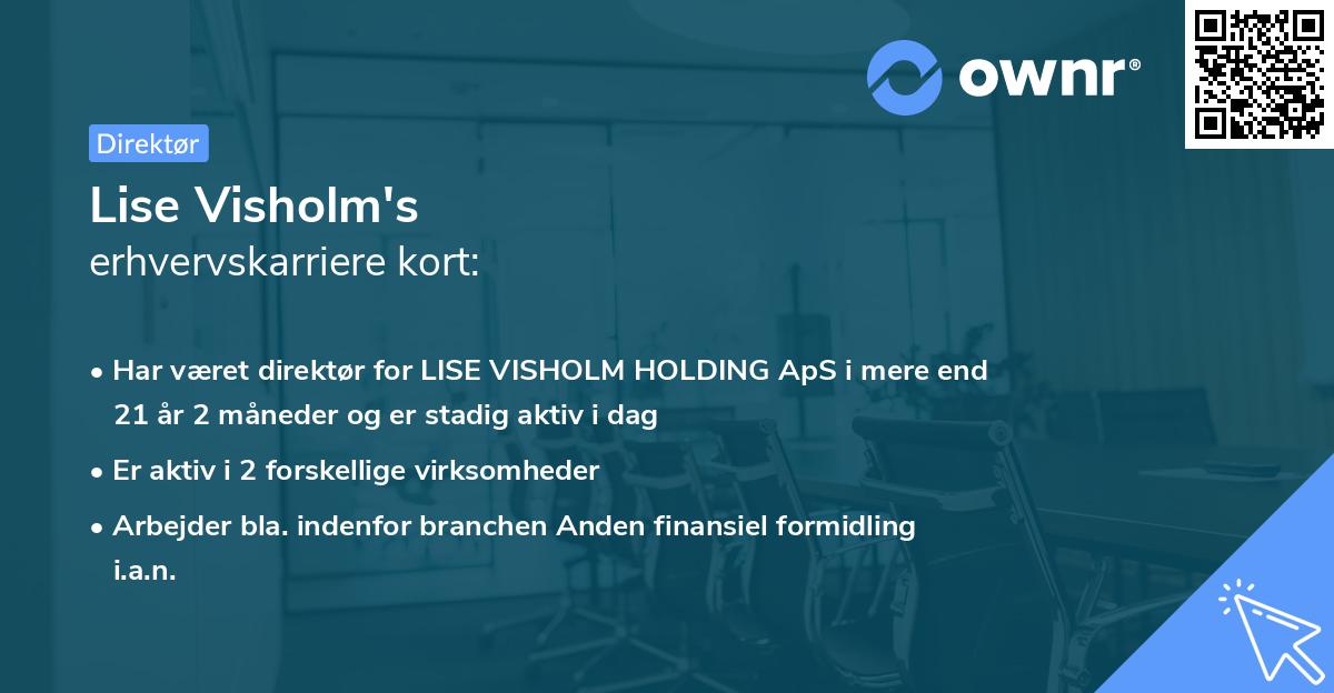 Lise Visholm's erhvervskarriere kort