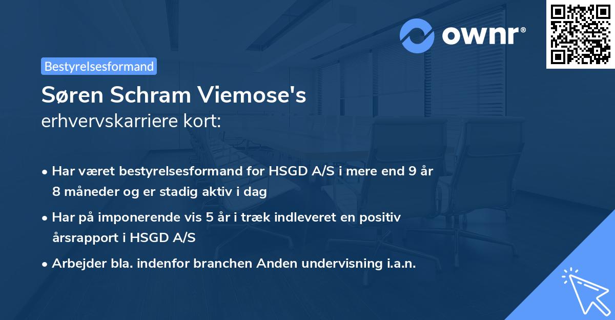 Søren Schram Viemose's erhvervskarriere kort