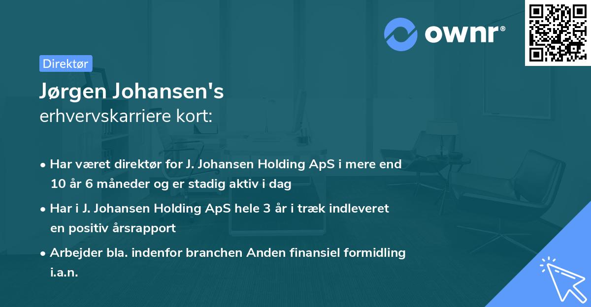 Jørgen Johansen's erhvervskarriere kort