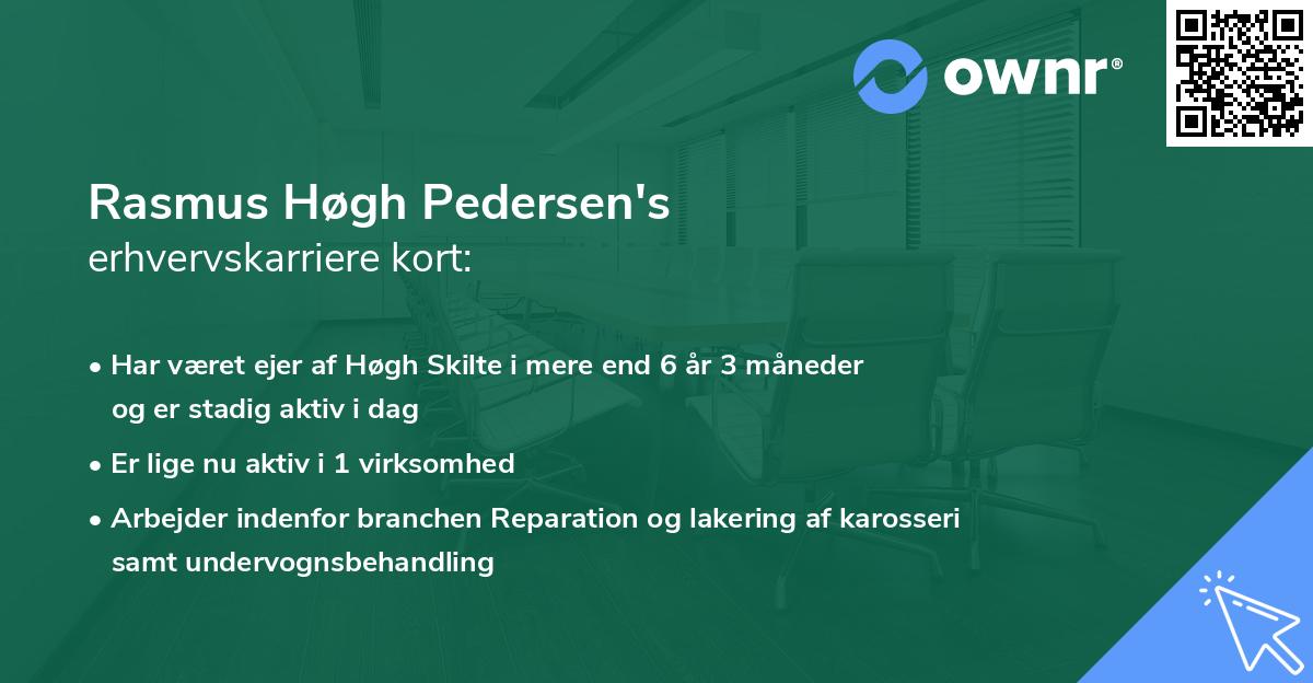 Rasmus Høgh Pedersen's erhvervskarriere kort